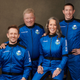 The Blue Origin NS-18 crew. From left to right: Chris Boshuizen, William Shatner, Audrey Powers, and Glen de Vries.